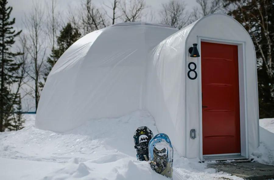 Experience Glamping in Cozy Domes on a Secluded Canadian Island Featuring 180-Degree Views, a Skylight, and Opportunities to Witness the Northern Lights