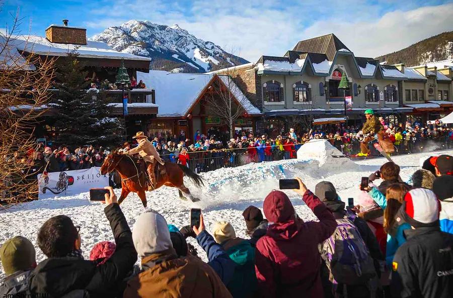 This Canadian festival turns Banff National Park and Lake Louise into a winter wonderland, featuring massive snow sculptures, skijoring, and sleigh rides.