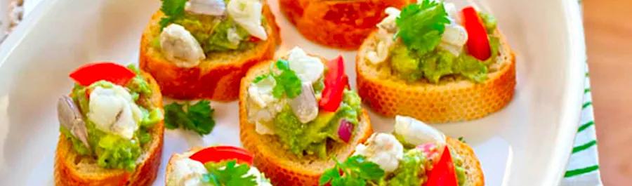 Guacamole & Shrimp Ceviche Toasts