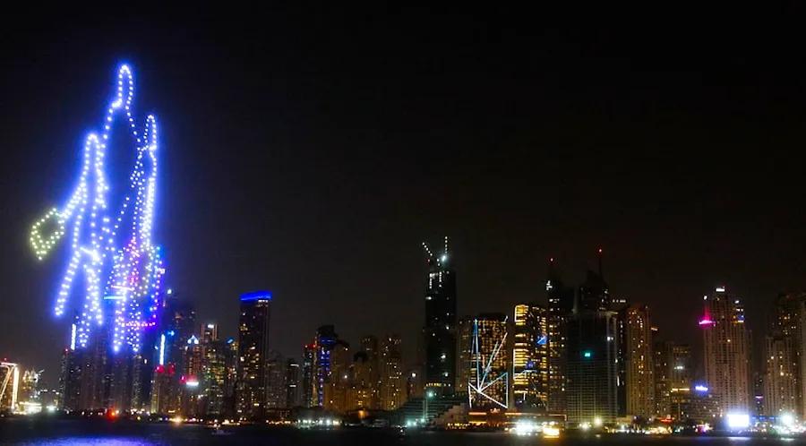 Dubai dazzles the night sky with hundreds of drones