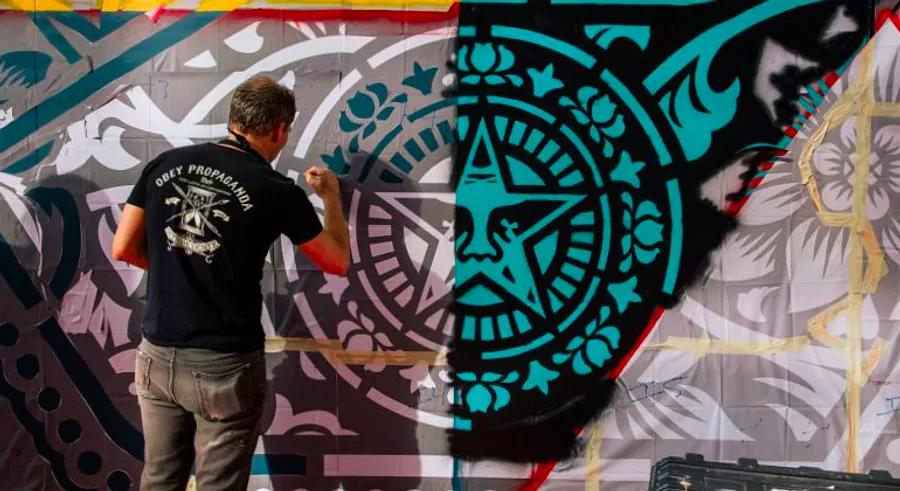 Shepard Fairey makes his long-awaited debut in the Middle East with a new exhibition and mural in Dubai