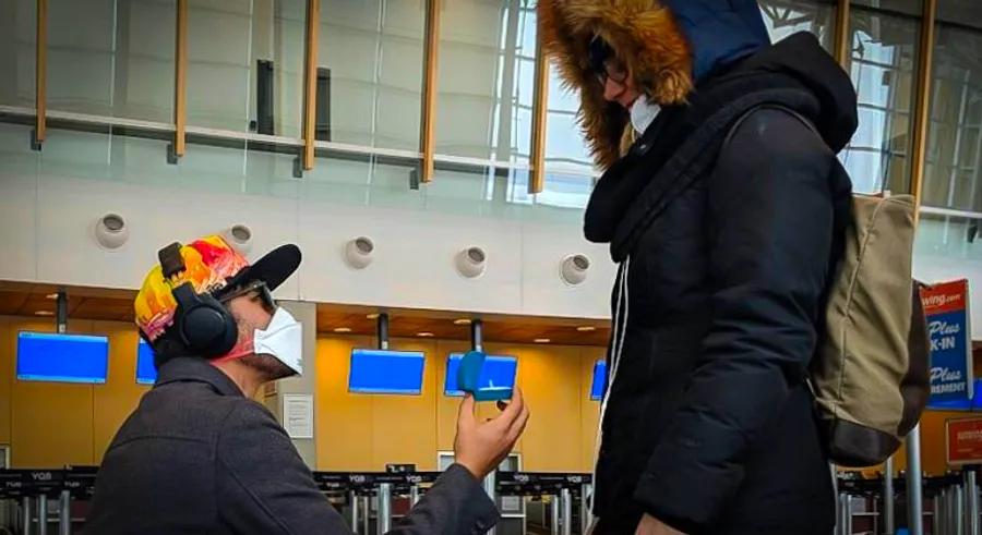 I boarded the final flight to propose to my girlfriend, no matter how far she was across the world.