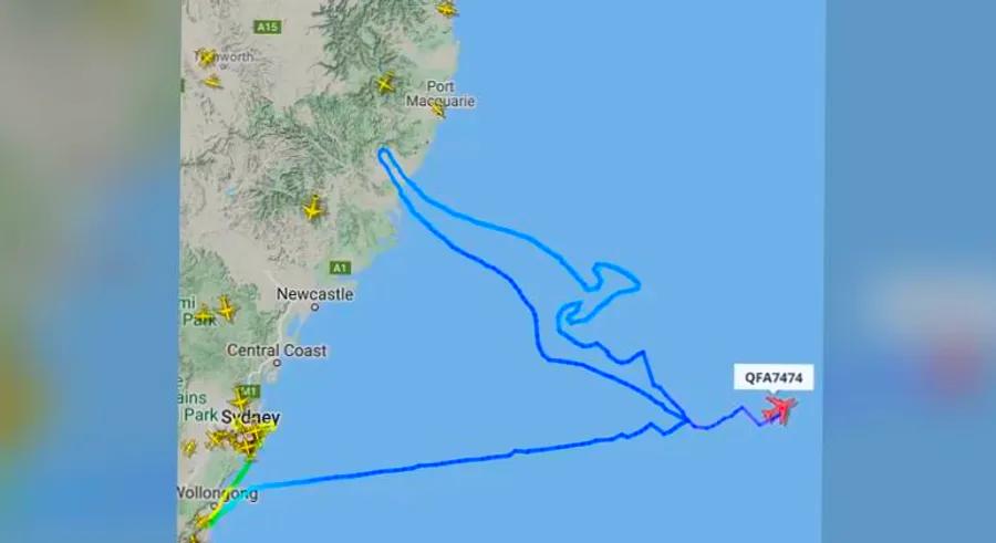 Qantas' final 747 flight leaves a tribute to the iconic kangaroo in the skies as it completes its last journey from Australia