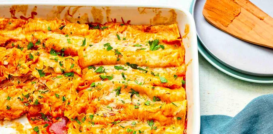 Refried Bean and Cheese Enchiladas