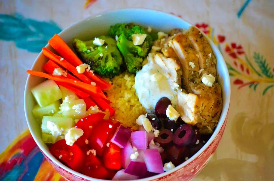 Greek Chicken Couscous Bowl with Fresh Flavors