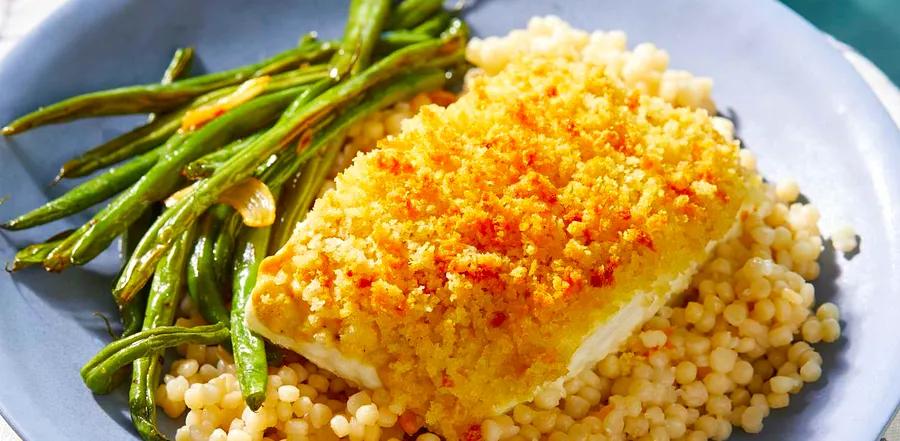 Crispy Panko-Crusted Baked Halibut