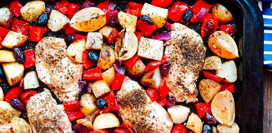 Quick and Simple Greek Chicken Sheet Pan Meal