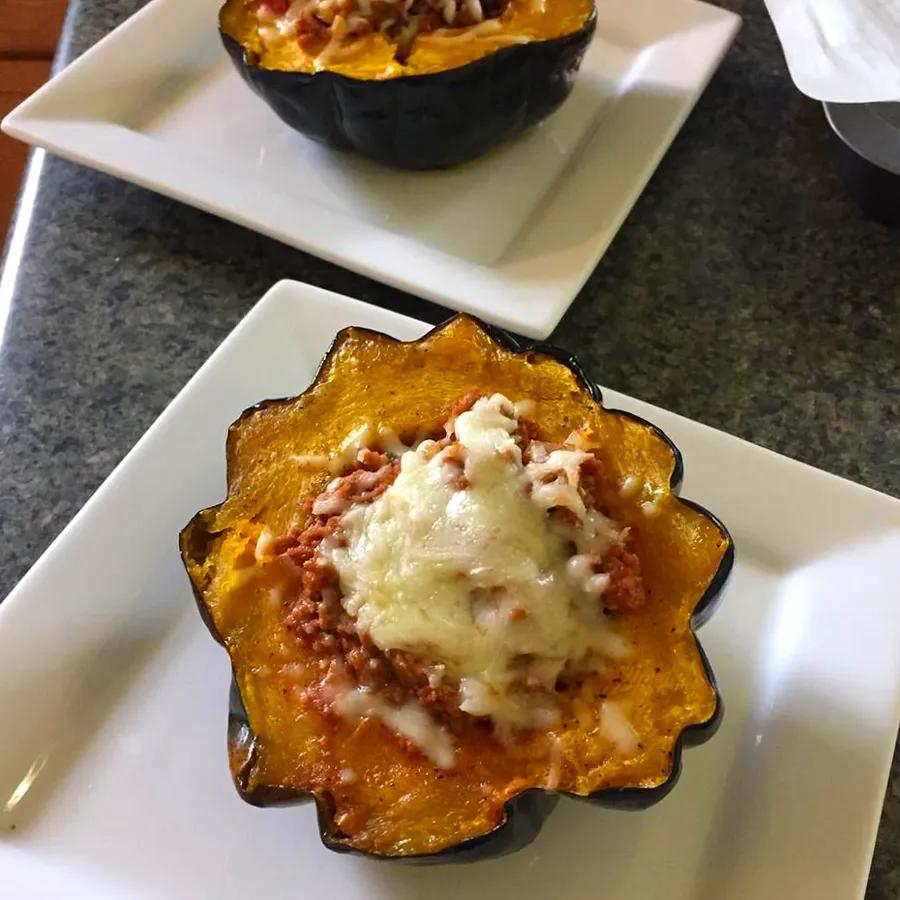 Acorn Squash Stuffed with Sausage and Beef