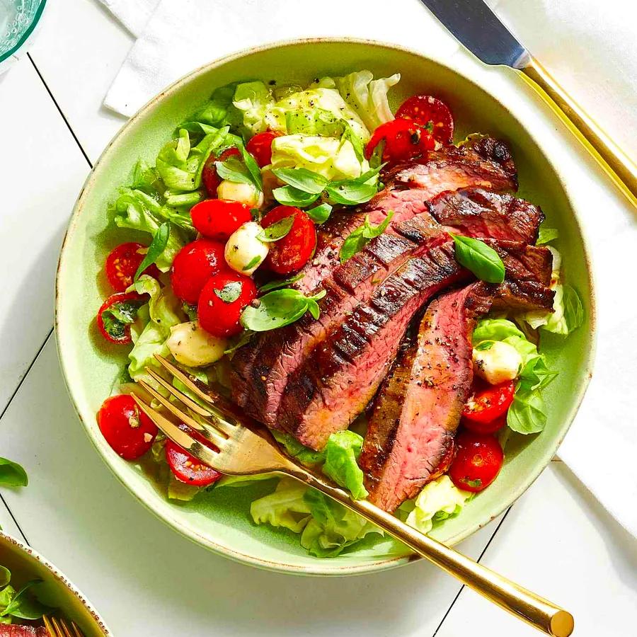 Grilled Flank Steak Caprese Salad