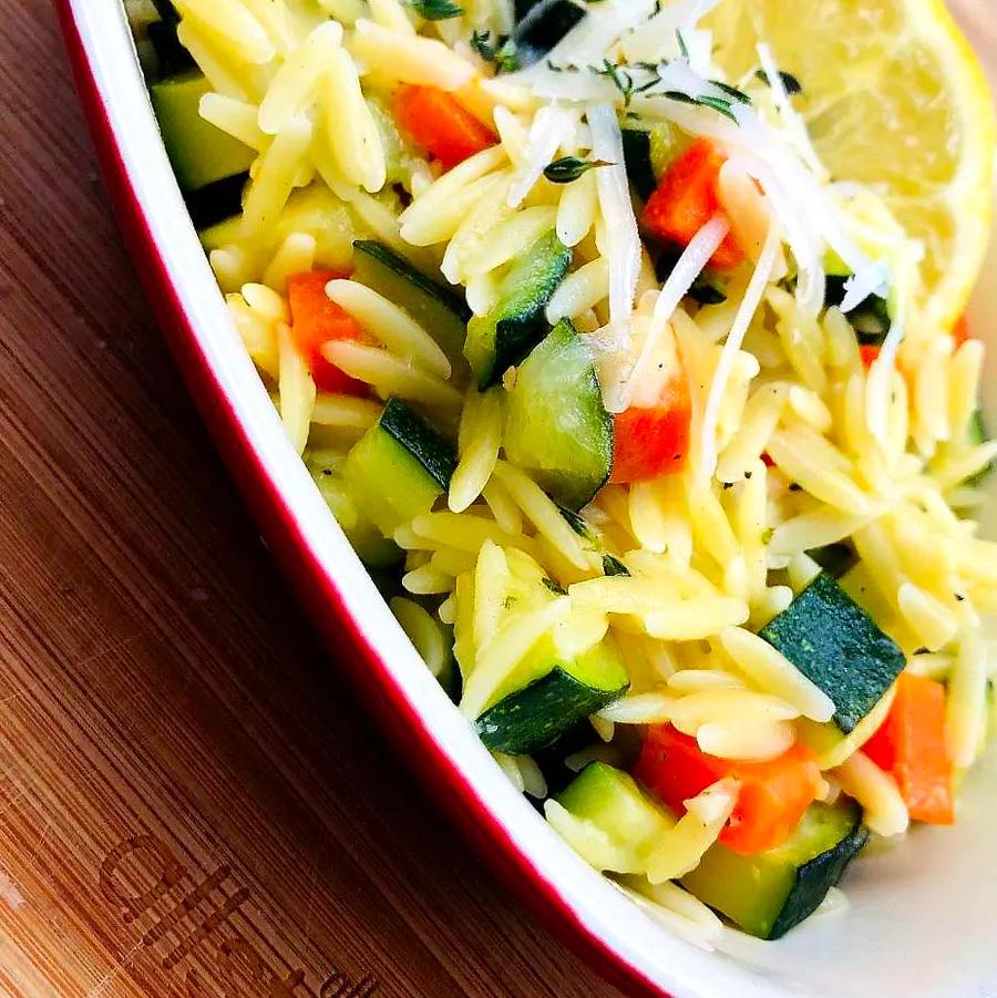 Lemon Orzo Primavera Dish