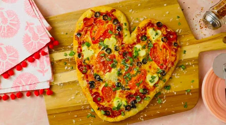 Valentine's Heart-Shaped Pizza