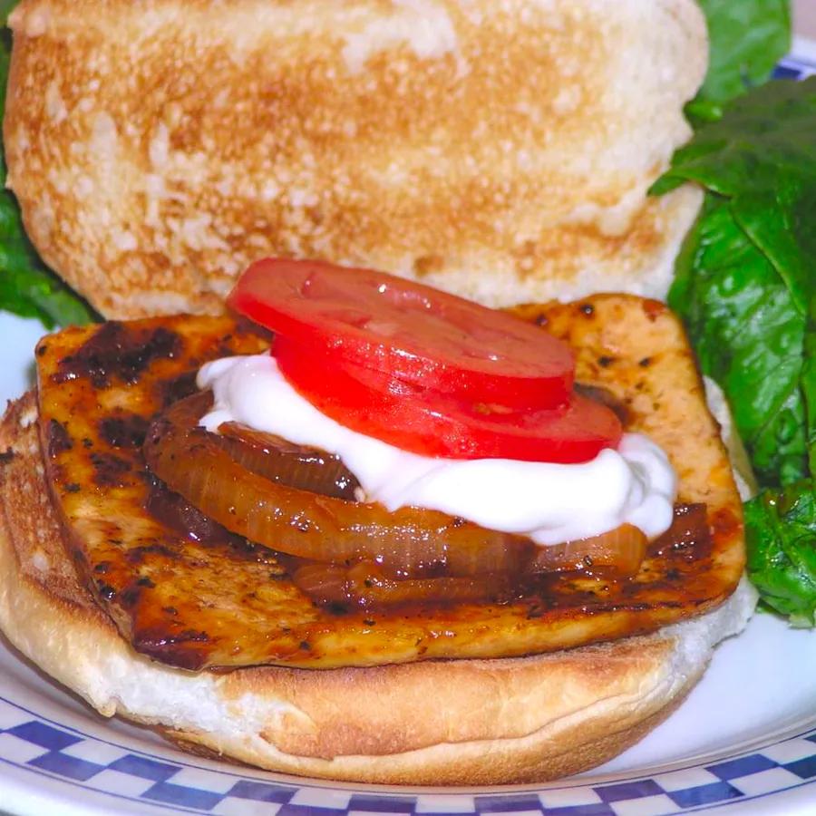 Grilled Tofu Sandwiches with Barbecue Glaze