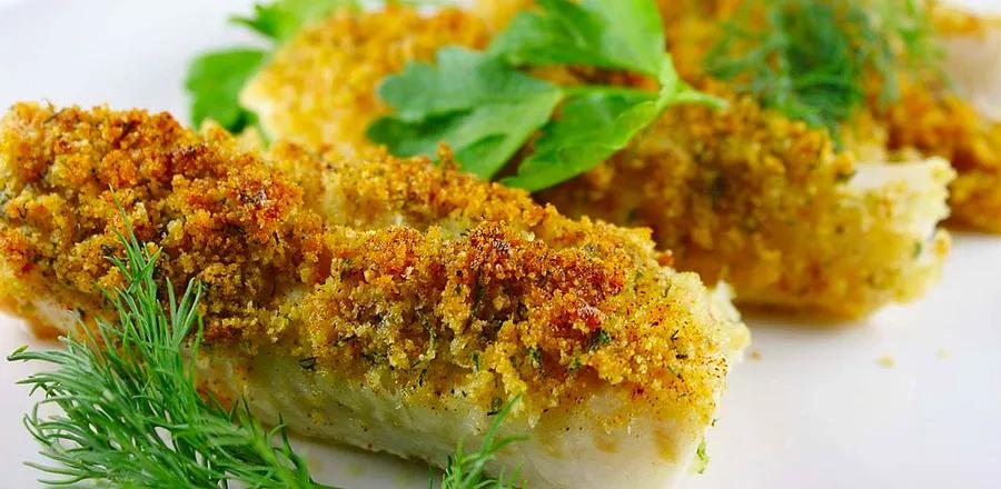 Cod with Crispy Italian Herb Topping