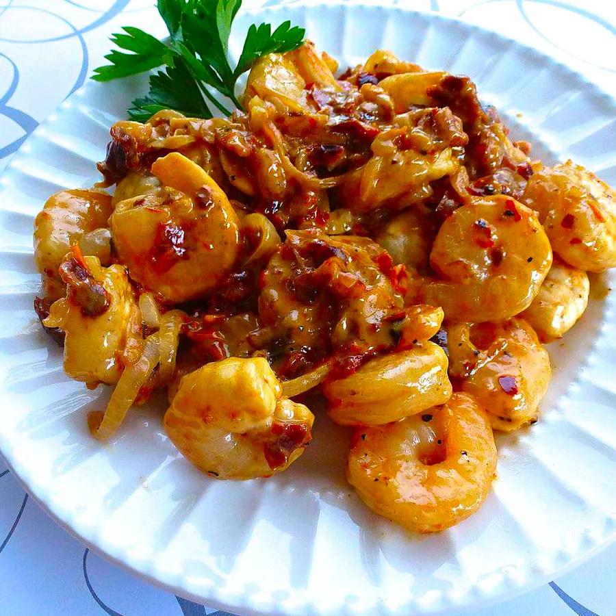 Cognac-Infused Shrimp