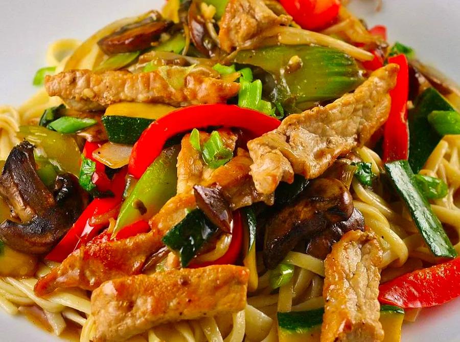 Chicken or Pork Stir-Fry with Vegetables