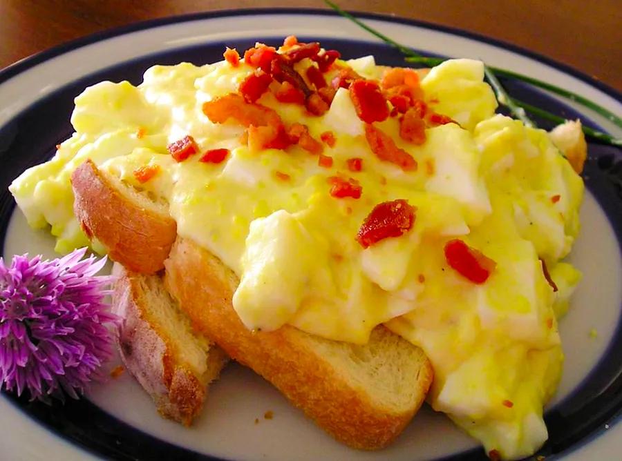 Eggs in Creamy Sauce on Toast