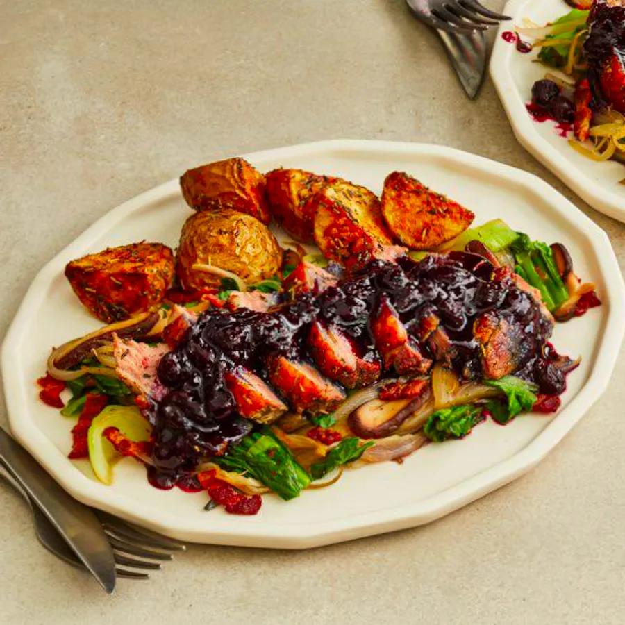 Seared Duck Breast with Blueberry Sauce