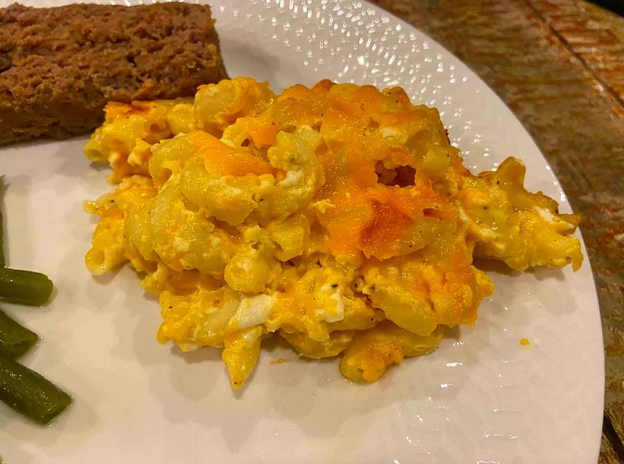 Cheesy Baked Mac and Cheese with Sour Cream and Cottage Cheese