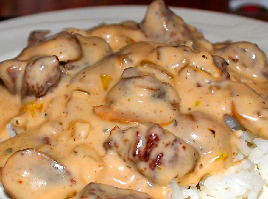 Beef Stroganoff with White Wine Sauce