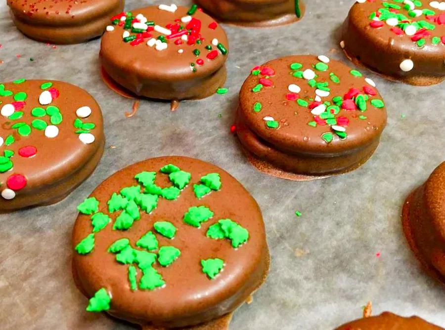 Peanut Butter Chocolate-Covered Cracker Sandwiches