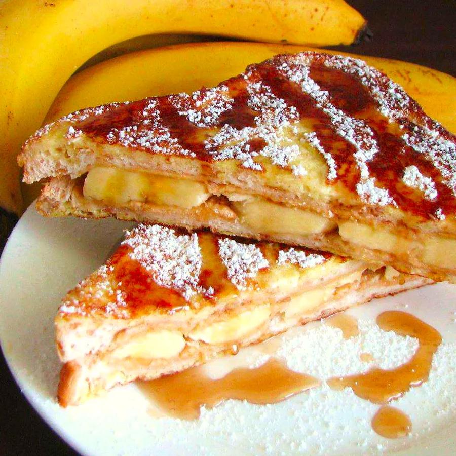 Peanut Butter and Banana Stuffed French Toast