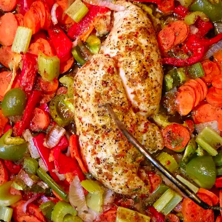 Oven-Roasted Chicken Breasts with Vegetables