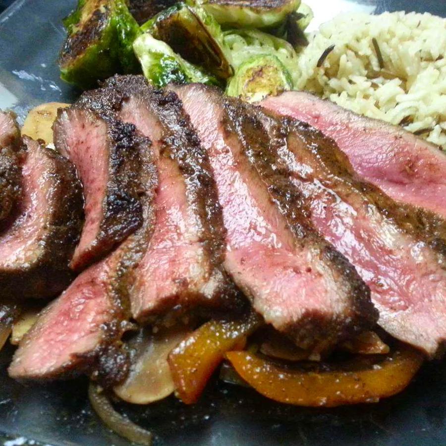 Flat Iron Steak with Red Wine Sauce