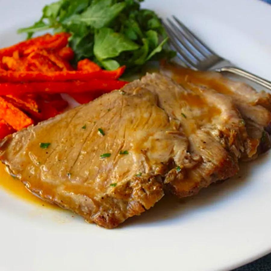 Apple Cider Braised Pork in the Slow Cooker