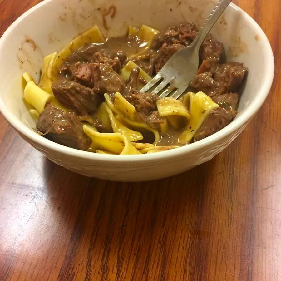 Crockpot Venison Stroganoff Dinner