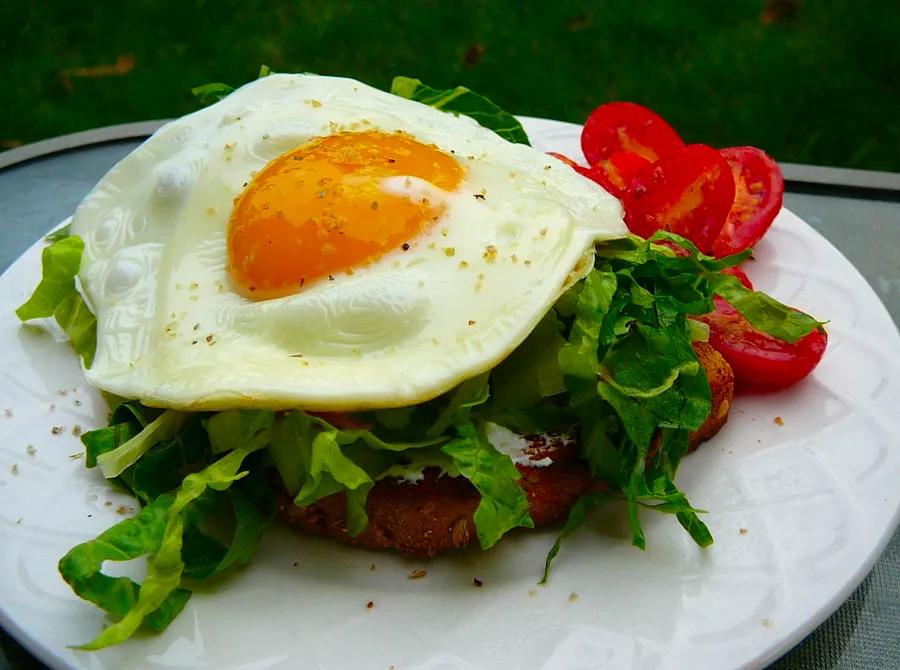 Open-Faced Egg Sandwiches with Arugula Salad