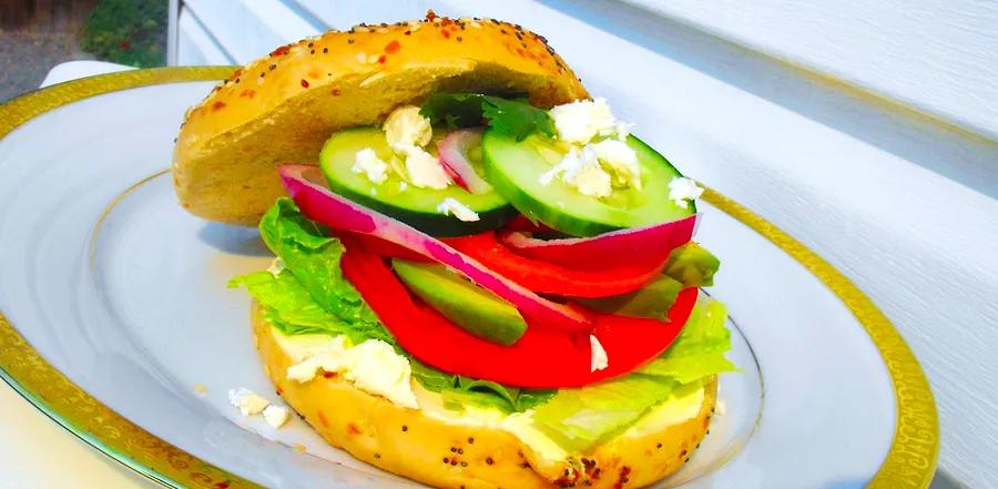 Veggie-Packed Bagel Sandwich