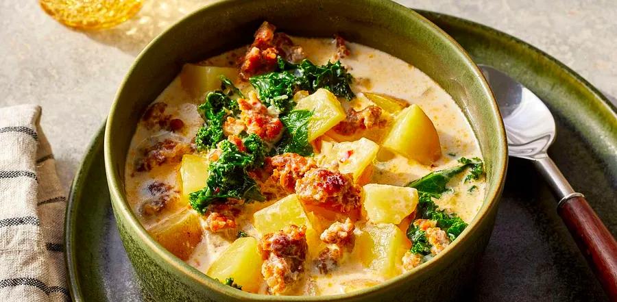 Hearty Sausage, Potato, and Kale Soup