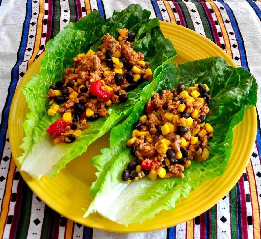 Ground Turkey Lettuce Wrap Tacos