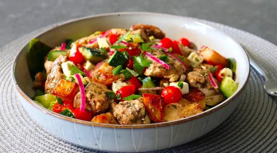 Greek Chicken and Crispy Potato Bowl