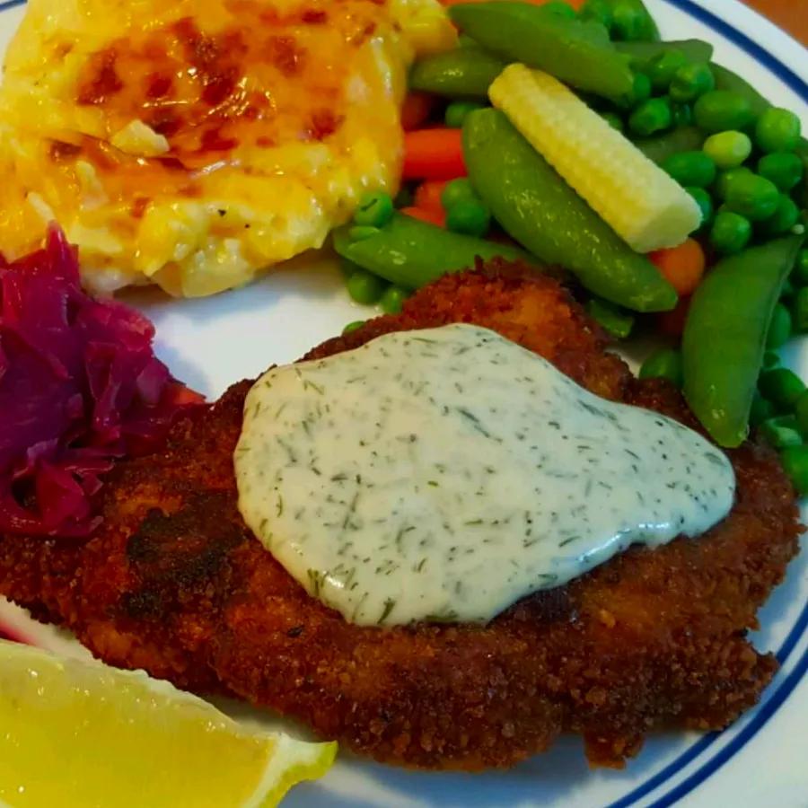 Crispy Pork Schnitzel with Tangy Dipping Sauce