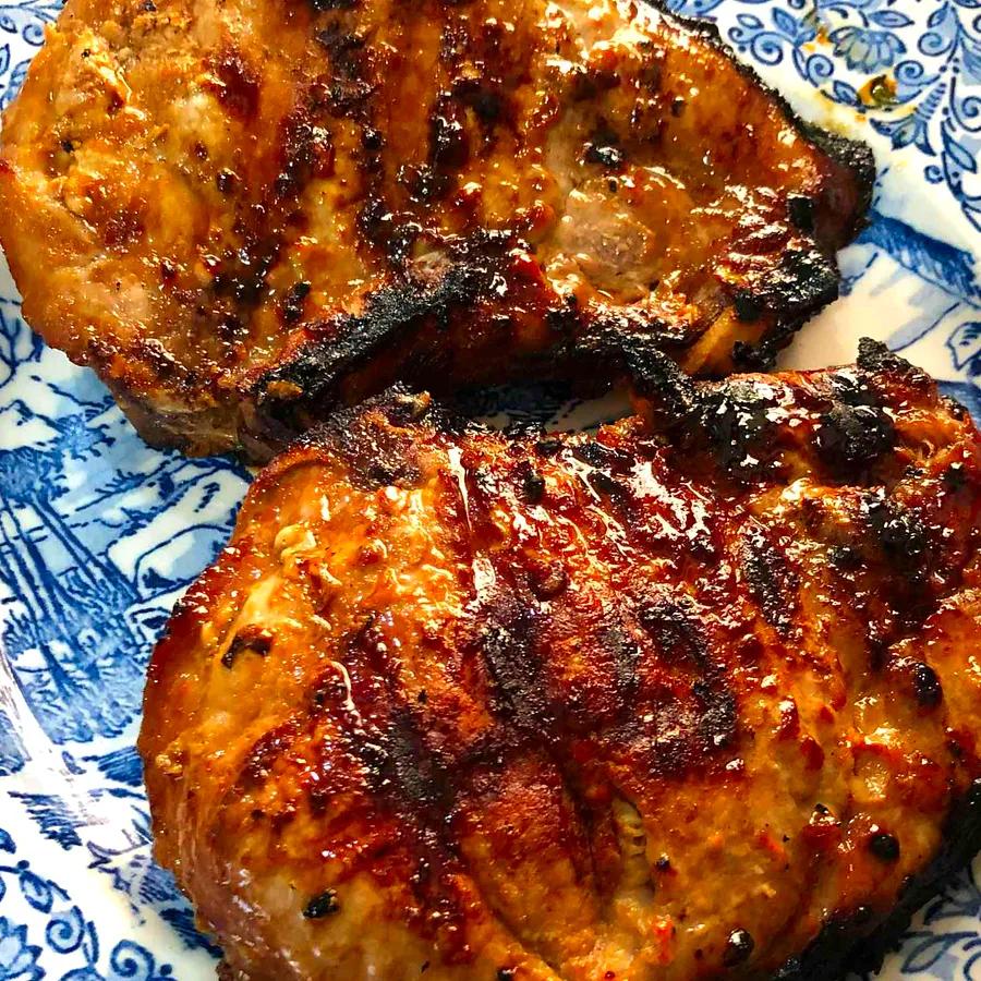 Grilled Pork Chops with Honey Marinade