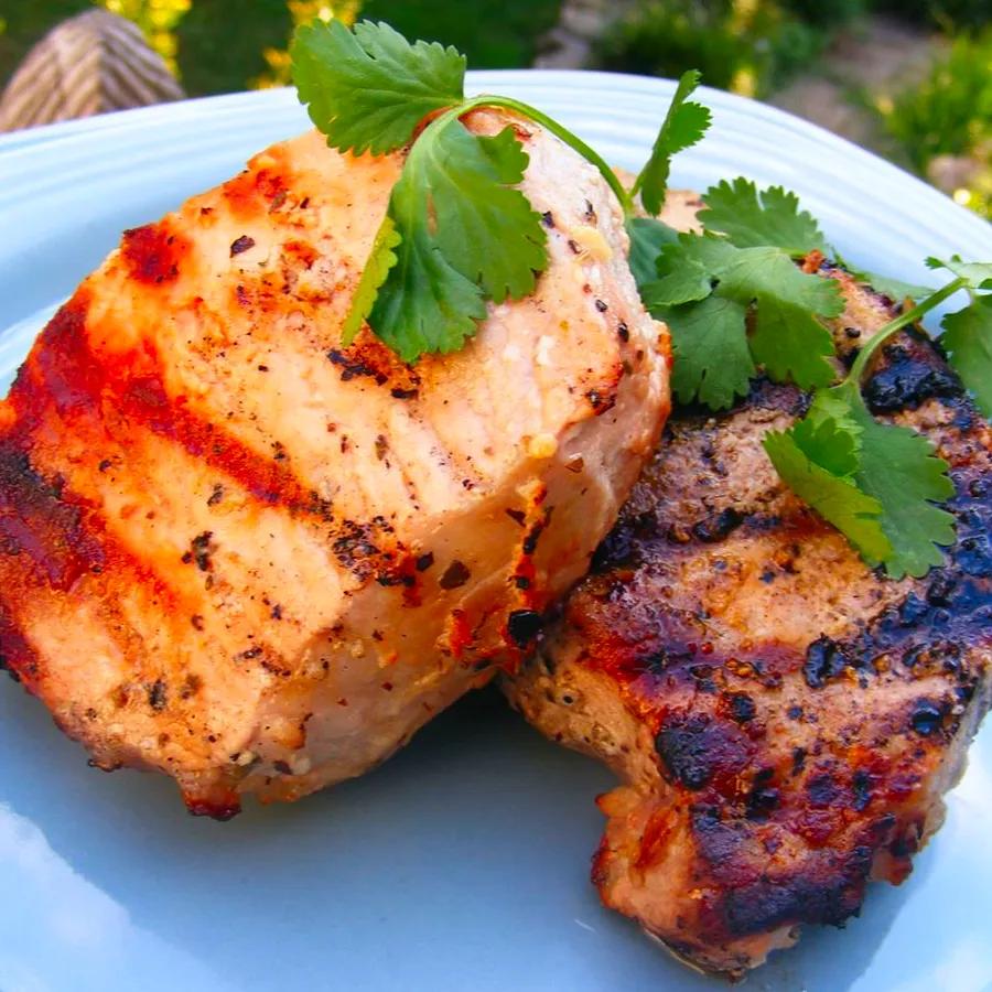 Lemon Herb Grilled Pork Chops