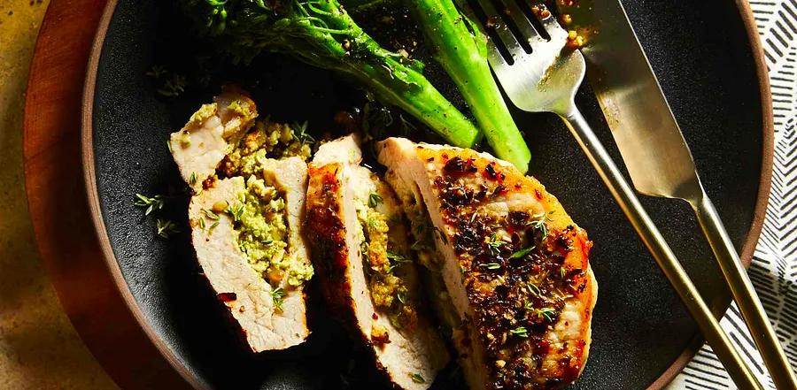 Pesto-Stuffed Pork Chops