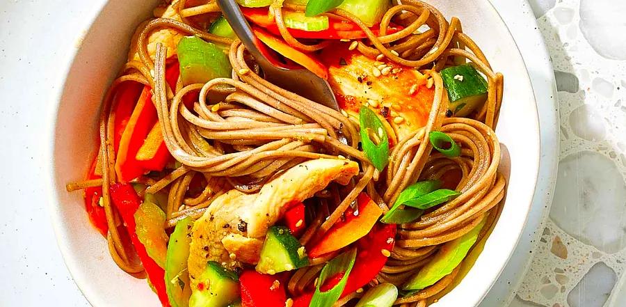 Grilled Chicken and Sesame Soba Noodle Salad