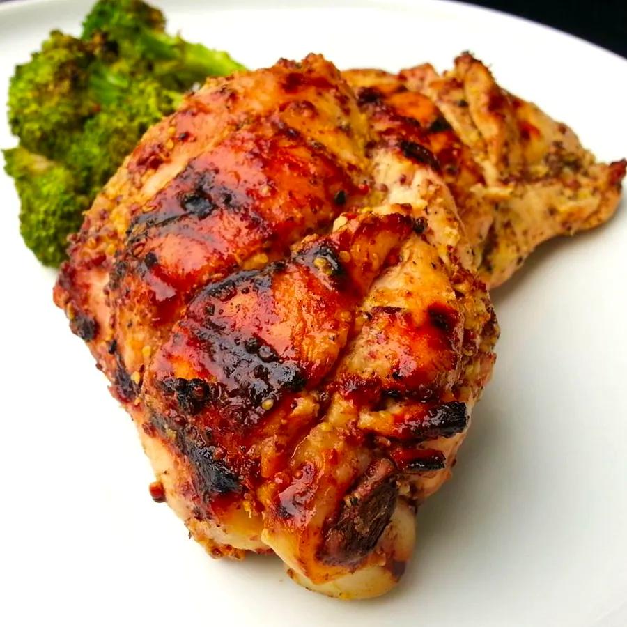 Sweet and Spicy Mustard-Glazed Chicken Thighs