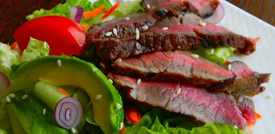 Grilled Rib-Eye Salad with Sesame Dressing