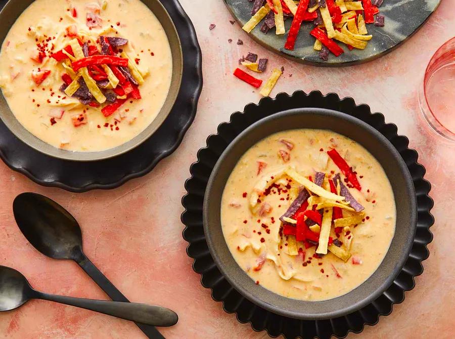 Creamy Chicken Taco Soup in the Slow Cooker