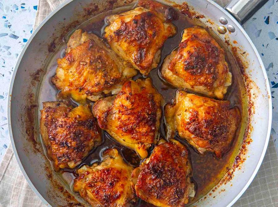 Sweet and Garlicky Brown Sugar Chicken Thighs