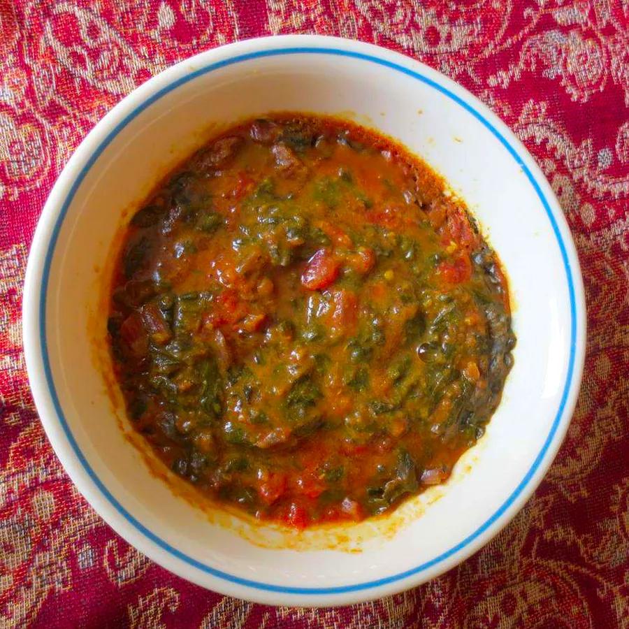 Spinach and Tomato Dal (Indian Lentil Soup)