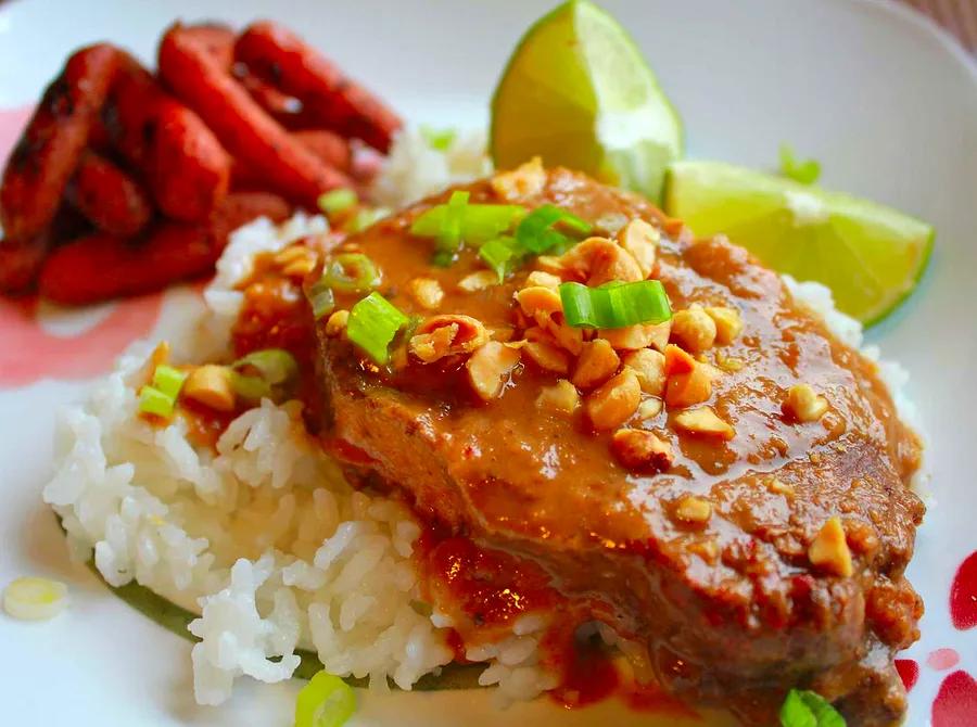 Thai Peanut Pork in the Slow Cooker