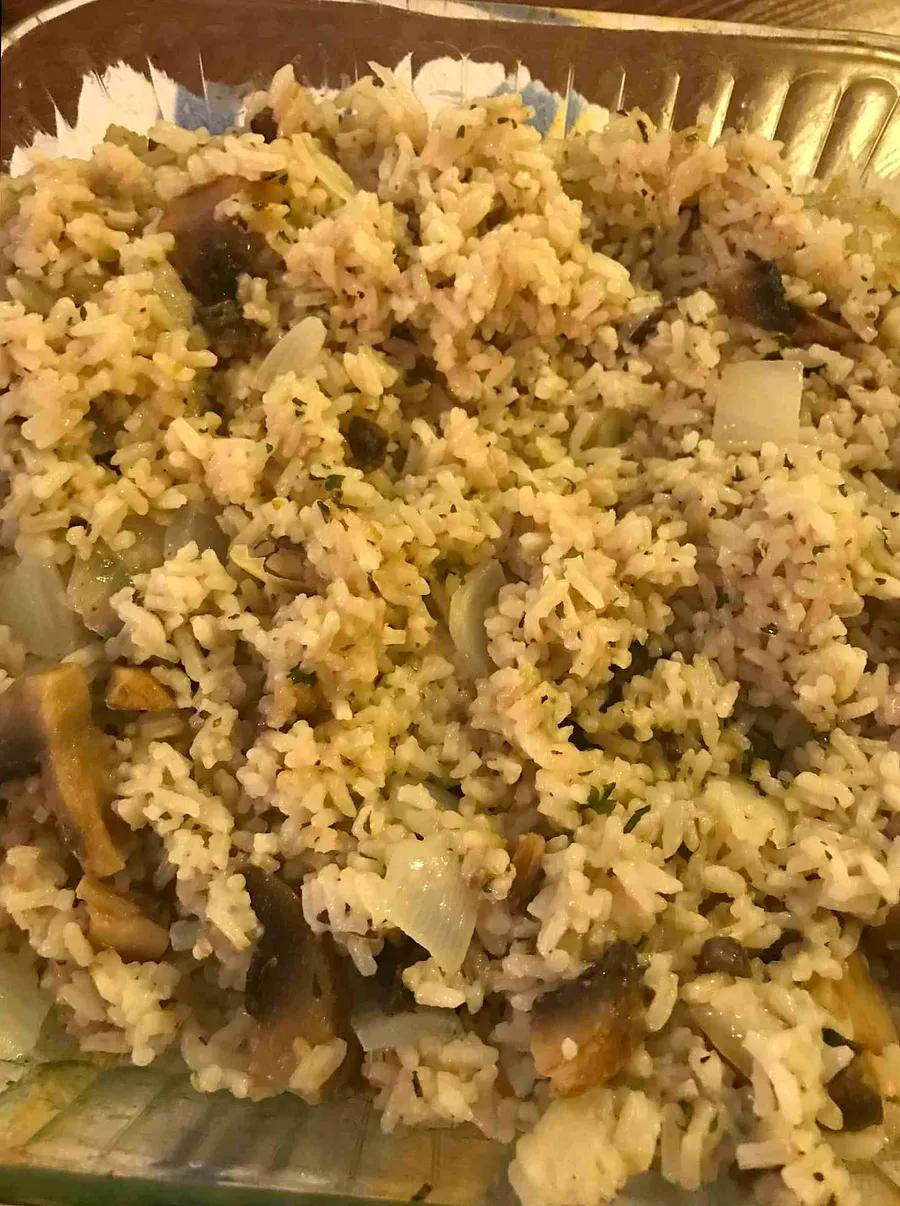 Baked Rice with Mushrooms