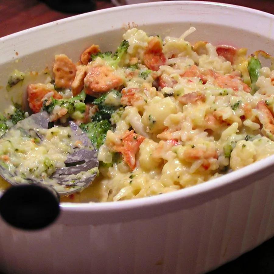 Broccoli and Cauliflower Casserole Delight