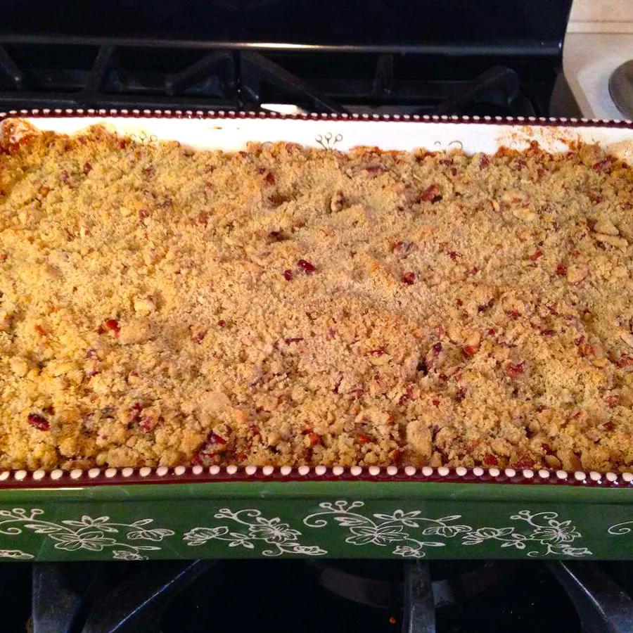 Sweet Potato Crunch Casserole with a sweet and crispy praline topping, perfect for any occasion.