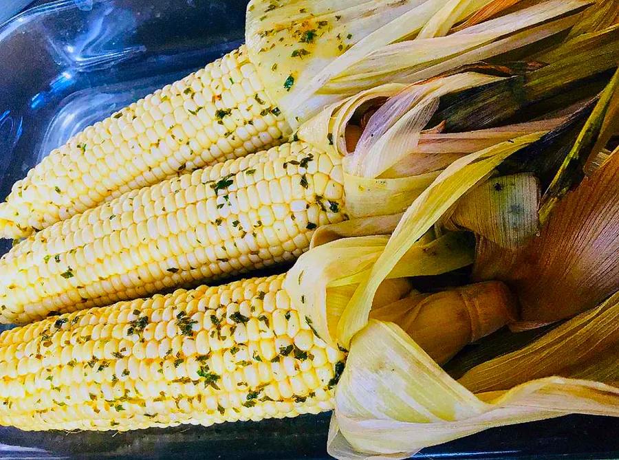 Smoked Corn on the Cob with Cilantro Lime Butter