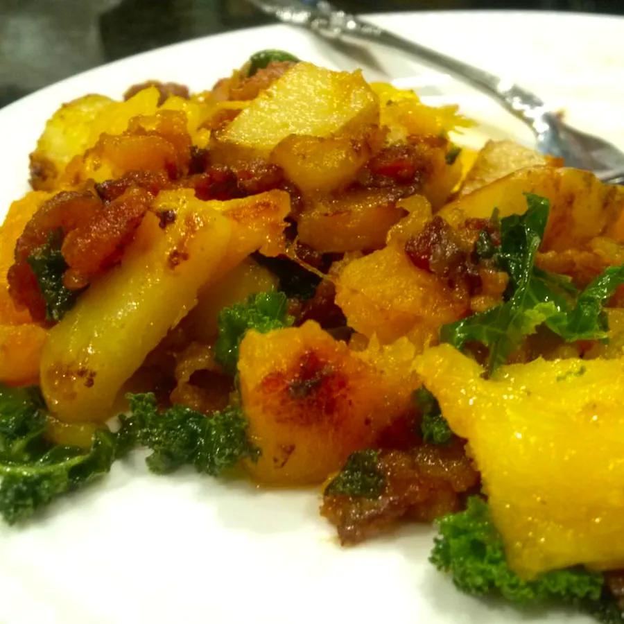 Mango, Bacon, and Butternut Squash Hash